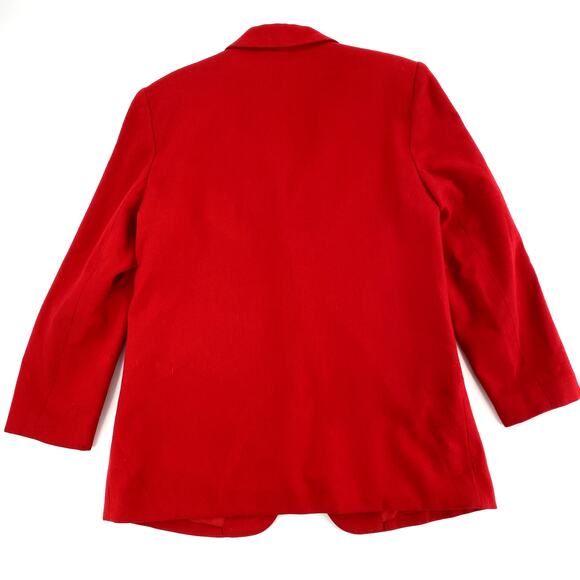 Savannah Blazer Jacket Women Sz‎ 10 VTG/Small Modern Red Wool Preppy Academia - Picture 2 of 13